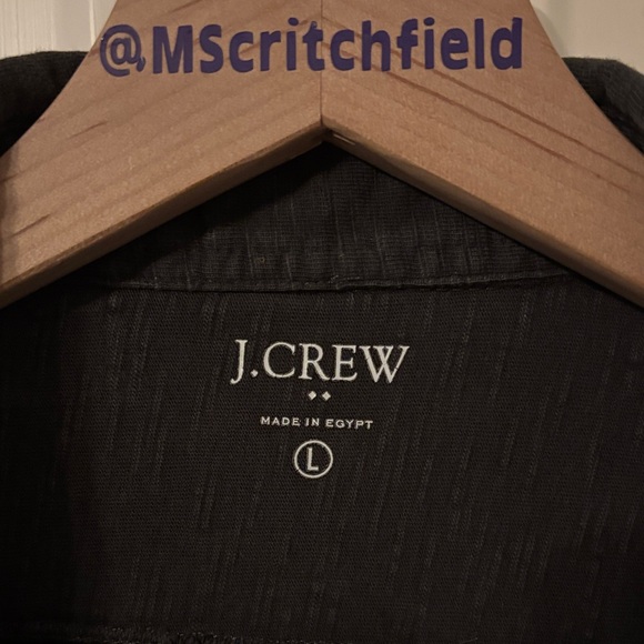 J. Crew charcoal button down Shirt large Egypt textured - Picture 2 of 4